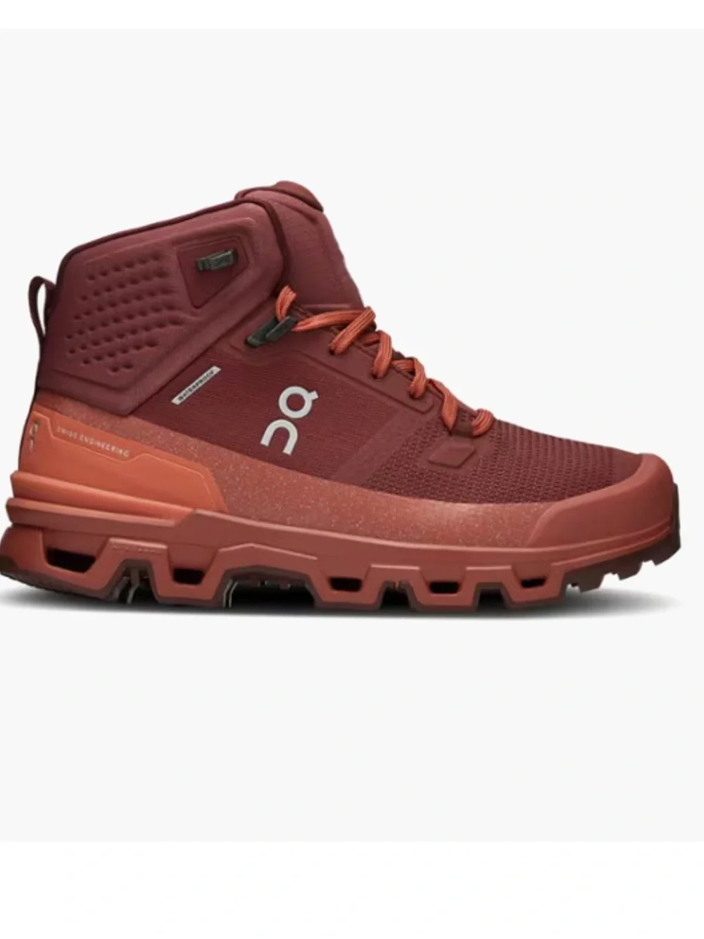 On Cloudrock 2 Waterproof Mid Hiking Boots for Women — Rust